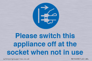 Please switch this appliance off at the socket when not in use